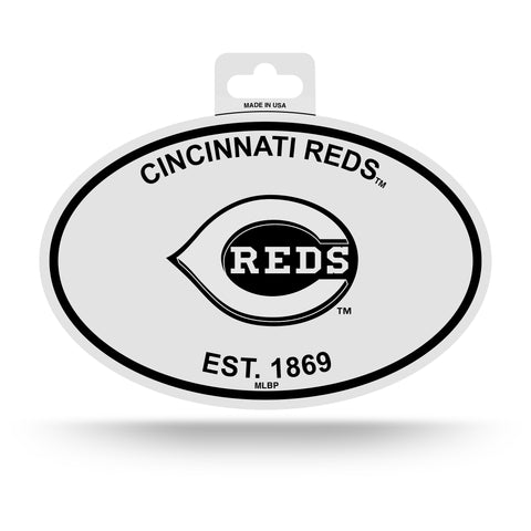 Cincinnati Reds Oval Decal Sticker NEW!! 3 x 5 Inches Free Shipping Black & White