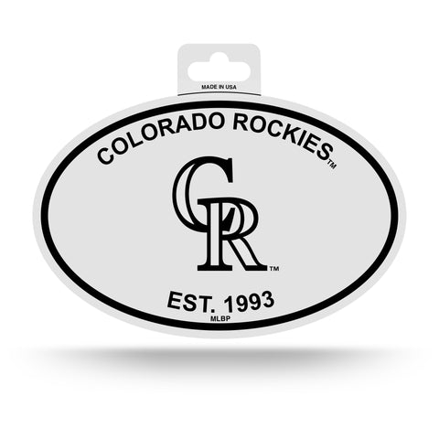 Colorado Rockies Oval Decal Sticker NEW!! 3 x 5 Inches Free Shipping Black & White