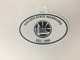 Golden State Warriors Oval Decal Sticker NEW!! 3 x 5 Inches Free Shipping Black & White