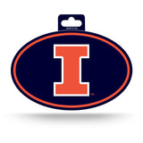 Illinois Fighting Illini Oval Decal Full Color Sticker NEW!! 3 x 5 Inches Free Shipping
