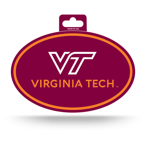 Virginia Tech Hokies Oval Decal Full Color Sticker NEW!! 3 x 5 Inches Free Shipping