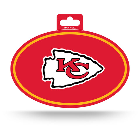 Kansas City Chiefs Oval Decal Full Color Sticker NEW!! 3 x 5 Inches Free Shipping