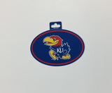 Kansas Jayhawks Oval Decal Full Color Sticker NEW!! 3 x 5 Inches Free Shipping