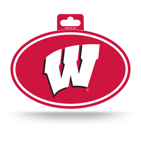 Wisconsin Badgers Oval Decal Full Color Sticker NEW!! 3 x 5 Inches Free Shipping