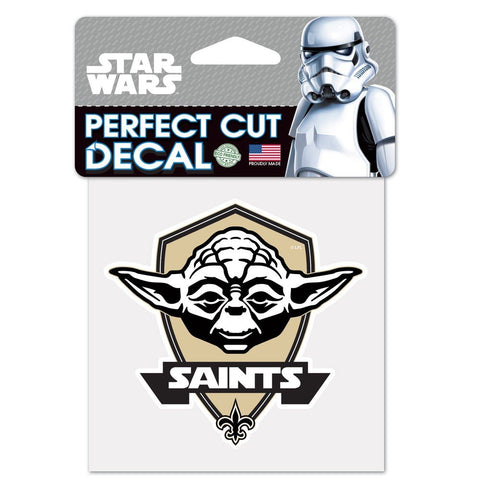 New Orleans Saints Star Wars Yoda Perfect Cut Die Cut Decal Sticker 3x3 Inches