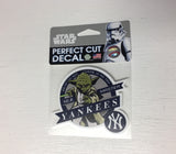 New York Yankees Star Wars Yoda Perfect Cut Die Cut Decal Sticker 3x3 Inches