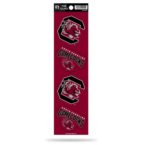 South Carolina Gamecocks Set of 4 Decals Stickers The Quad by Rico 2x2 Inches