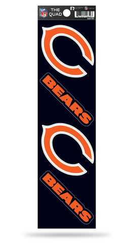 Chicago Bears Set of 4 Decals Stickers The Quad by Rico 2x2 Inches