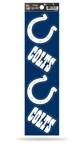 Indianapolis Colts Set of 4 Decals Stickers The Quad by Rico 2x2 Inches