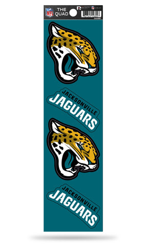 Jacksonville Jaguars Set of 4 Decals Stickers The Quad by Rico 2x3 Inches