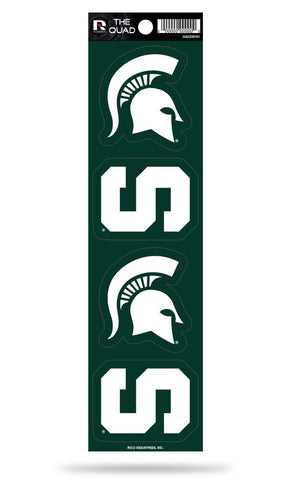 Michigan State Spartans Set of 4 Decals Stickers The Quad by Rico 2x2 Inches