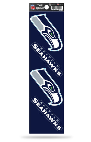 Seattle Seahawks Set of 4 Decals Stickers The Quad by Rico 3x1 Inches