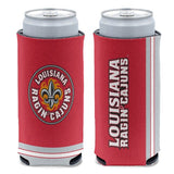 Louisiana Ragin Cajuns Slim Can Koozie Holder Collapsible Free Shipping 2 Sides