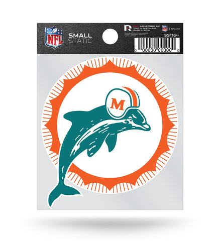 Miami Dolphins Retro Logo Static Cling Sticker NEW!! Window or Car! Reusable