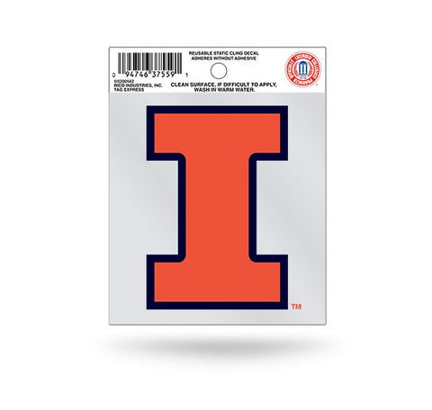 Illinois Fighting Illini Static Cling Sticker NEW!! Window or Car! NCAA