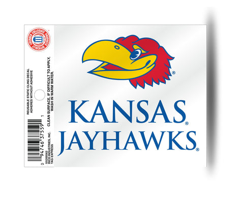 Kansas Jayhawks Wordmark Static Cling Decal Free Shipping!