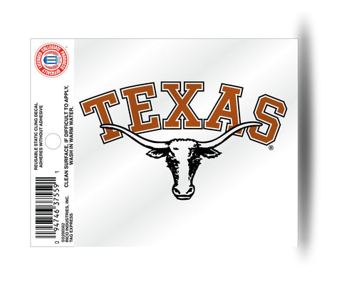 Texas Longhorns Bevo Static Cling Sticker NEW!! Window or Car! NCAA