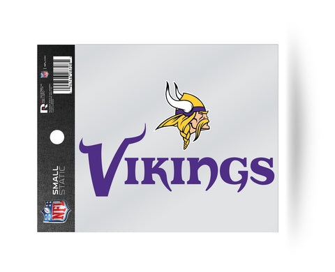 Minnesota Vikings Logo with Wordmark Static Cling Sticker NEW!! Window or Car! NFL
