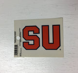 Syracuse Orange "SU" Logo Static Cling Sticker NEW!! Window or Car! NCAA