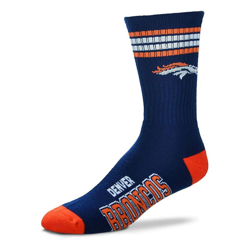 Denver Broncos Socks Crew Length Deuce Size Large Fits Most NEW!