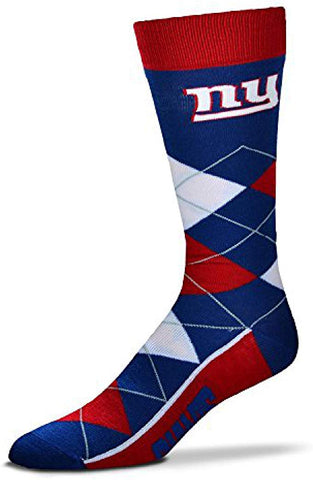 New York Giants Argyle Socks Crew Length One Size Fits Most NEW!