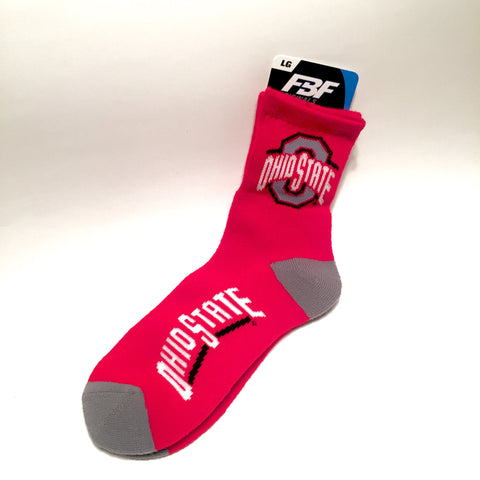 Ohio State Buckeyes Socks Quarter Length Large Size Mens 10-13 Shoe NEW!