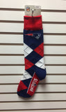 New England Patriots Argyle Socks Crew Length One Size Fits Most NEW!