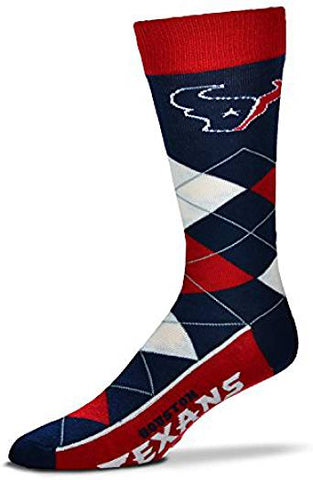 Houston Texans Argyle Socks Crew Length One Size Fits Most NEW!
