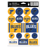 St. Louis Blues Vinyl Sticker Sheet 17 Decals 5x7 Inches