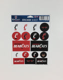 Cincinnati Bearcats Vinyl Sticker Sheet 17 Decals 5x7 Inches