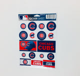 Chicago Cubs Vinyl Sticker Sheet 17 Decals 5x7 Inches
