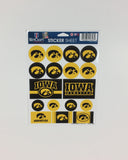 Iowa Hawkeyes Vinyl Sticker Sheet 17 Decals 5x7 Inches