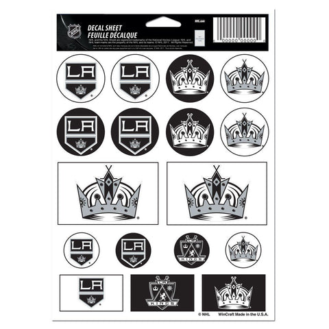 Los Angeles Kings Vinyl Sticker Sheet 17 Decals 5x7 Inches