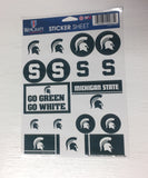 Michigan State Spartans Vinyl Sticker Sheet 17 Decals 5x7 Inches