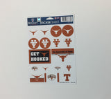 Texas Longhorns Vinyl Sticker Sheet 17 Decals 5x7 Inches