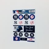 New York Yankees Vinyl Sticker Sheet 17 Decals 5x7 Inches