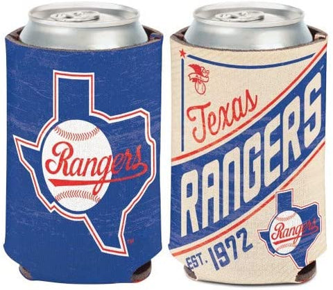 Texas Rangers Retro Logo Can Koozie Holder Free Shipping! NEW! Collapsible