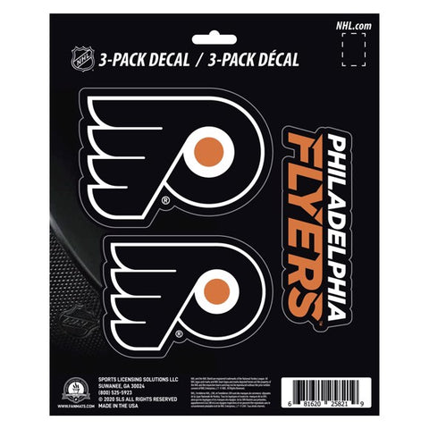 Philadelphia Flyers Set of 3 Die Cut Decal Stickers NEW Free Shipping!
