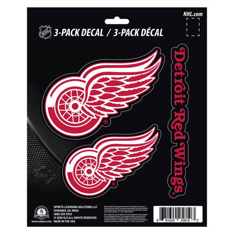 Detroit Red Wings Set of 3 Die Cut Decal Stickers NEW Free Shipping!
