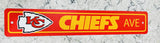 Kansas City Chiefs Street Sign NEW! 4"X 24" "Chiefs Ave" Man Cave NFL