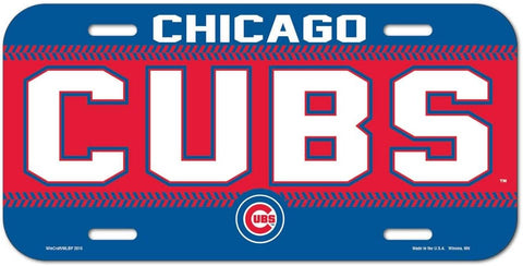 Chicago Cubs Logo Plastic License Plate NEW!! Free Ship 6x12 Inches