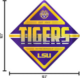 LSU Tigers Metal Sign Diamond Shape NEW! 16x16 Inches Man Cave Free Shipping