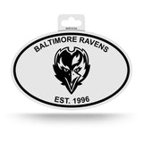 Baltimore Ravens Oval Decal Sticker NEW!! 3 x 5 Inches Free Shipping Black & White