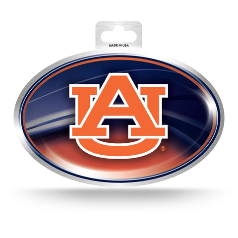 Auburn Tigers Metallic Oval Decal Full Color Sticker NEW!! 3 x 5 Inches Free Shipping