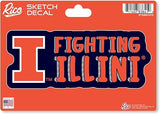 Illinois Fighting Illini Die-Cut Decal Window, Car or Laptop! 5x2 Inches