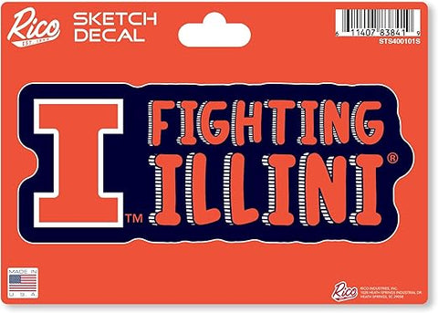 Illinois Fighting Illini Die-Cut Decal Window, Car or Laptop! 5x2 Inches