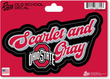 Ohio State Buckeyes Vintage Script Die-Cut Decal 5x3 Inches "Scarlet and Gray"
