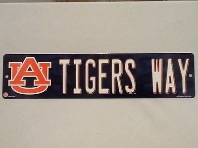 Auburn Tigers Street Sign NEW! 4"X16" "Tigers Way" Man Cave NCAA SEC