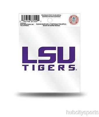 LSU Tigers Wordmark Static Cling Sticker NEW!! Window or Car! NCAA