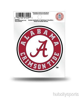 Alabama Crimson Tide Circle Logo Static Cling Sticker NEW!! Window or Car!
